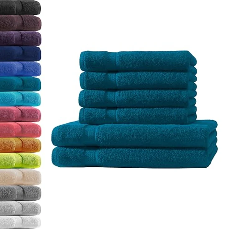 Hometex Premium Textiles Handtuch in Premium Qualität 500 g/m², Feinster Frottier-Stoff 100% Baumwolle, 2x Duschtuch + 4x Handtuch, weich, saugfähig, extra schwer & flauschig - TEST BILD TOP MARKE 2025 – Bild 2