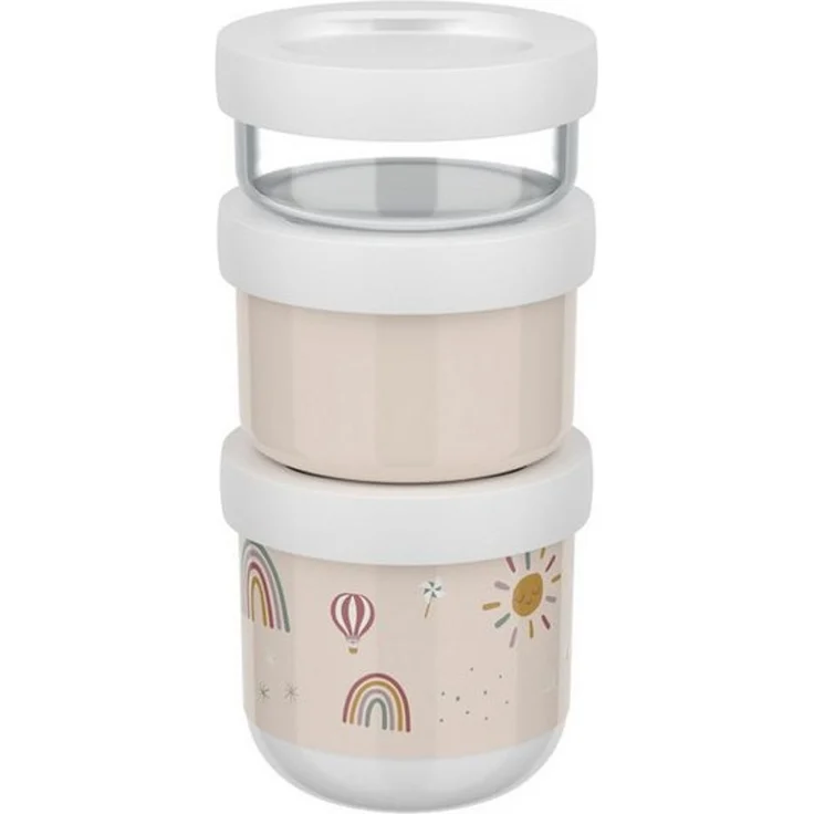 Mepal - Snackbox stapelbar 3-teilig Mio - Stapeln nach Bedarf - Mikrowellen- und Gefrierfachgeeignet - Auslaufsicher - Spülmaschinengeeignet - 100 + 175 + 275 ml - Sunshine & Rainbow – Bild 1