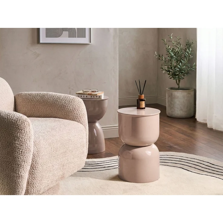 Beistelltisch LETTA Metall Hellbeige – Bild 3