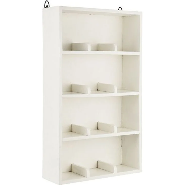 Ib Laursen - Wandregal Regal 4 Ablagen mit 12 Fächer Weiß Holz Unika 21024-11 – Bild 4