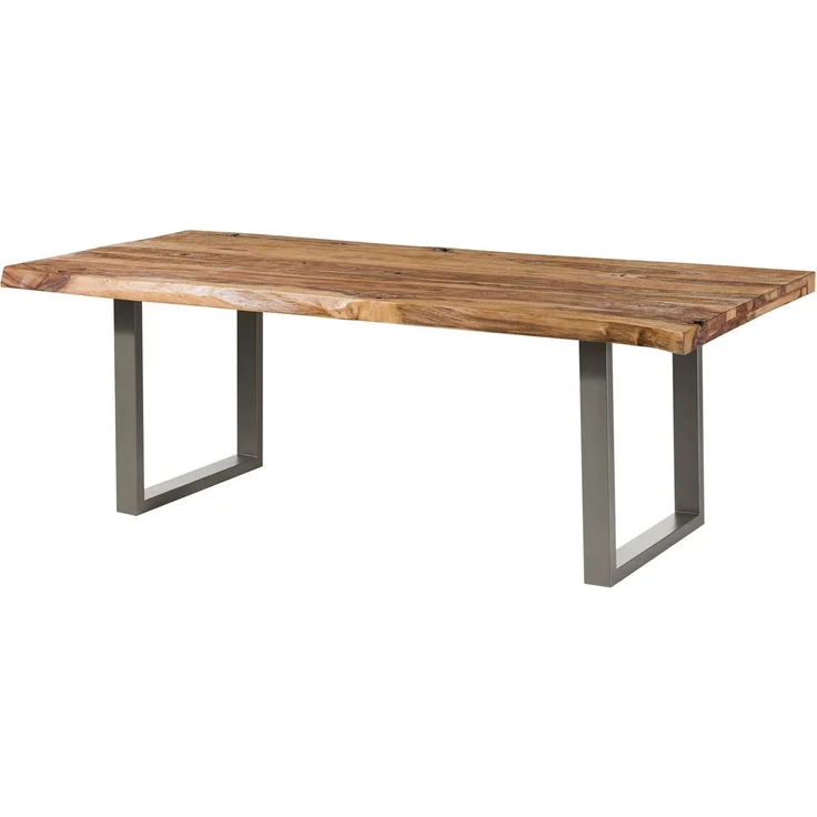 Baumtisch Sheesham 180x90x77 natur sandgestrahlt / U-Beine silber matt FREEFORM 5 – Bild 10