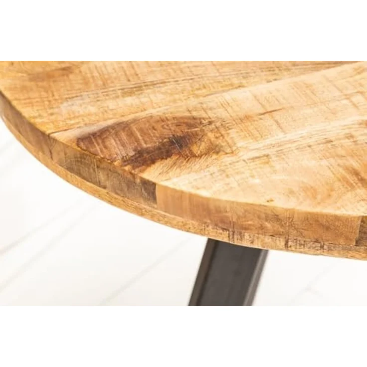 riess-ambiente Esstisch IRON CRAFT 80cm natur, Massivholz · rund · Küchentisch · Mangoholz – Bild 4