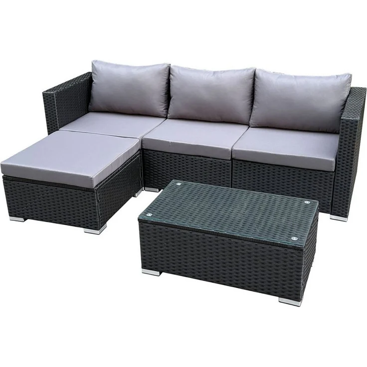 SVITA Loungeset QUEENS, (Set, 5-tlg, Garten-Lounge), verschiedene Stellmöglichkeiten, breite Armlehnen, inkl. Tisch – Bild 1
