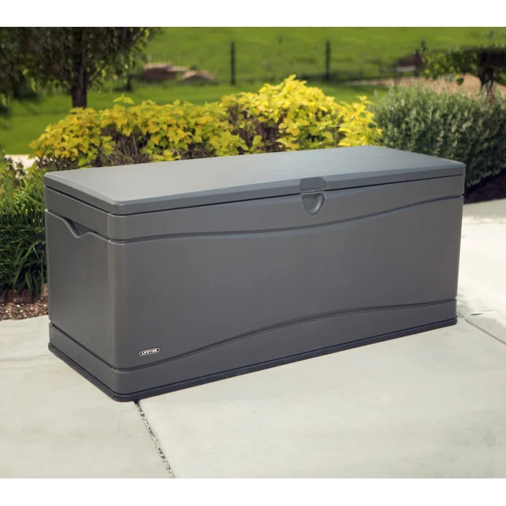 Lifetime Kunststoff Kissen Aufbewahrungsbox 495 Liter | Carbongrau | 61 x 152,5 x 67 cm