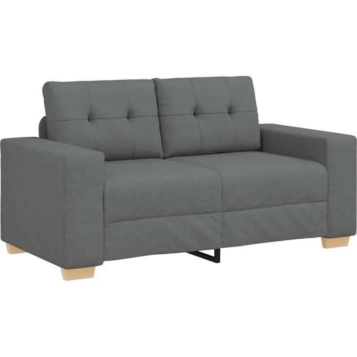 vidaXL Zweisitzer-Sofa Dunkelgrau 160x77x82 cm Stoff 4105069 – Bild 2