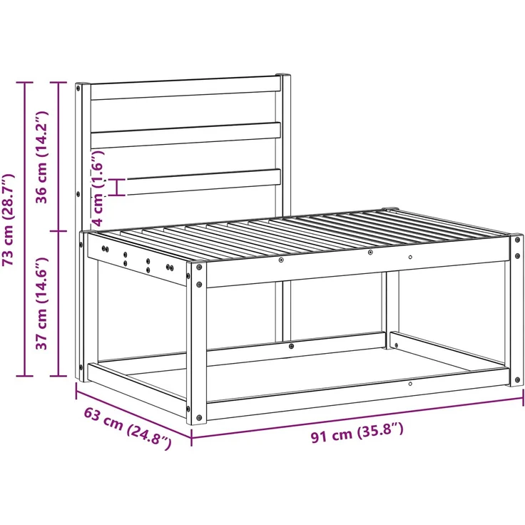 vidaXL Outdoor-Sofagarnitur 2 pcs Weiß 182,5 x 63 x 73 cm 3388173 – Bild 8