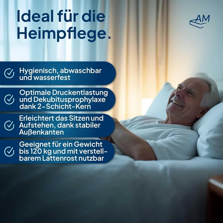 Premium Pflegematratze H2/H3, Höhe 14 cm, 90x200 cm – Bild 3