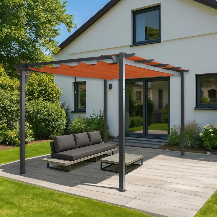 Mendler 'HWC-N93' Pergola, Aluminium terrakotta, 3 x 4m – Bild 1