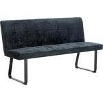 byLIVING Bank Talea / Moderne Sitzbank mit einem Webstoff-Bezug in hellgrau / Metall Gestell schwarz pulverbeschichtet / Bank mit Rückenlehne / B 160, H 92, T 59 cm