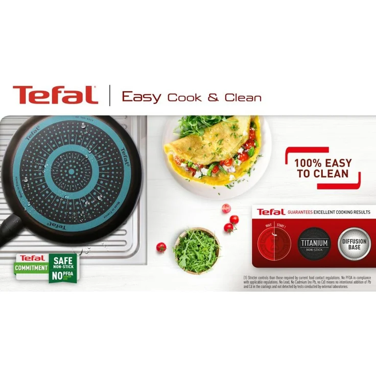 Tefal Wokpfanne 28cm Schwarz Antihaft Braten Kochen Küche Schmoren Gemüse Speise – Bild 2