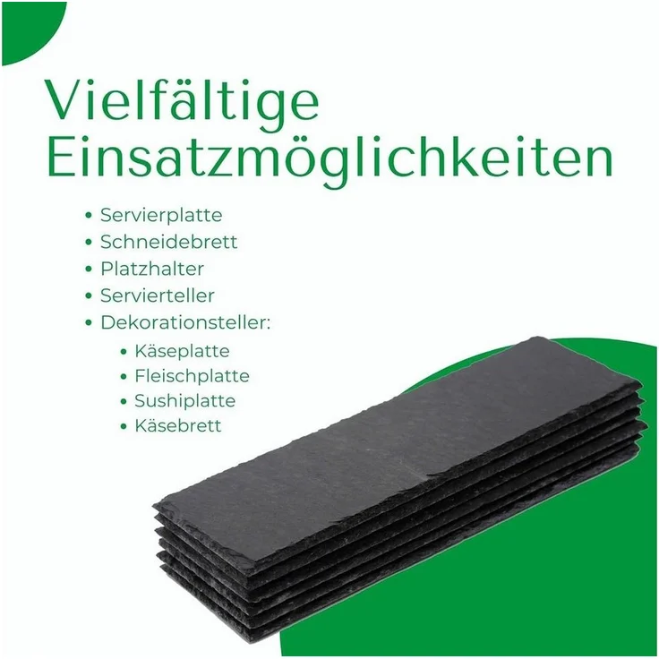 Novaliv Servierplatte 4041041692379-2xStuck, (1-tlg), 2x Schieferplatten I rechteckig I 20x15x0,5 cm I Schiefer Platten Schi – Bild 3