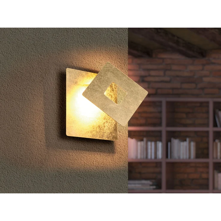 Trio Leuchten LED Wandleuchte Leano 6W, warmweiß goldfarbig Metall – Bild 5
