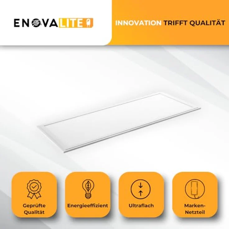 ENOVALITE LED-Panel 120x30, 36W 3600LM, warmweiß, flimmerfrei, UGR22, ultraflach mit PHILIPS Treiber – Bild 2