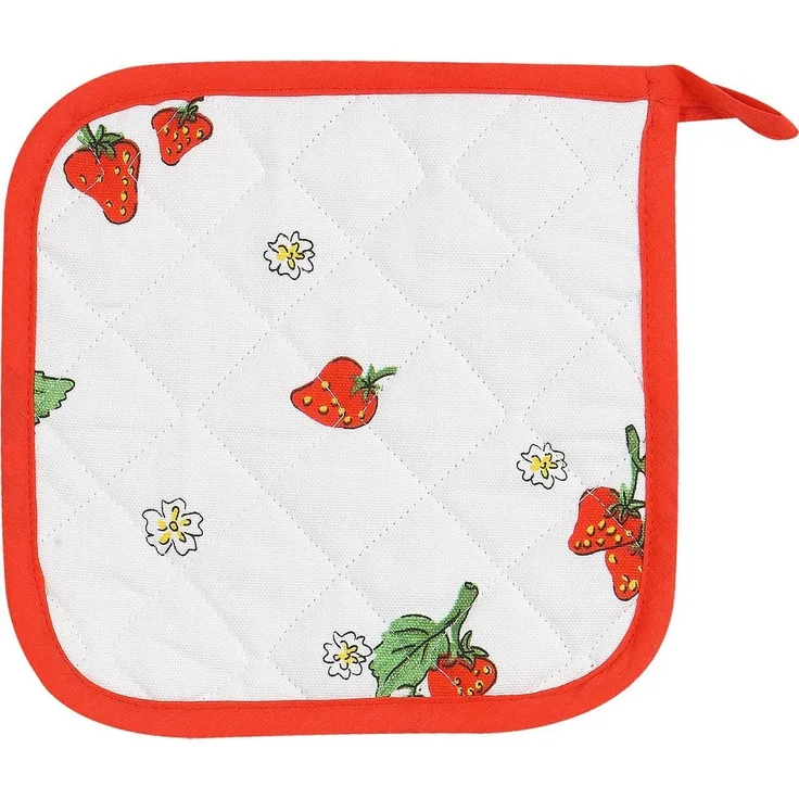 Kracht Topflappen Erdbeere, (2-tlg, 2-teilig), 2er Set Topflappen, wattiert, ca. 22x22 cm