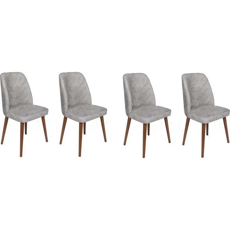 Skye Decor 'Dallas-554 V4' Stuhlset (4-teilig), Grau / Walnuss, 50 x 90 x 49 cm – Bild 1
