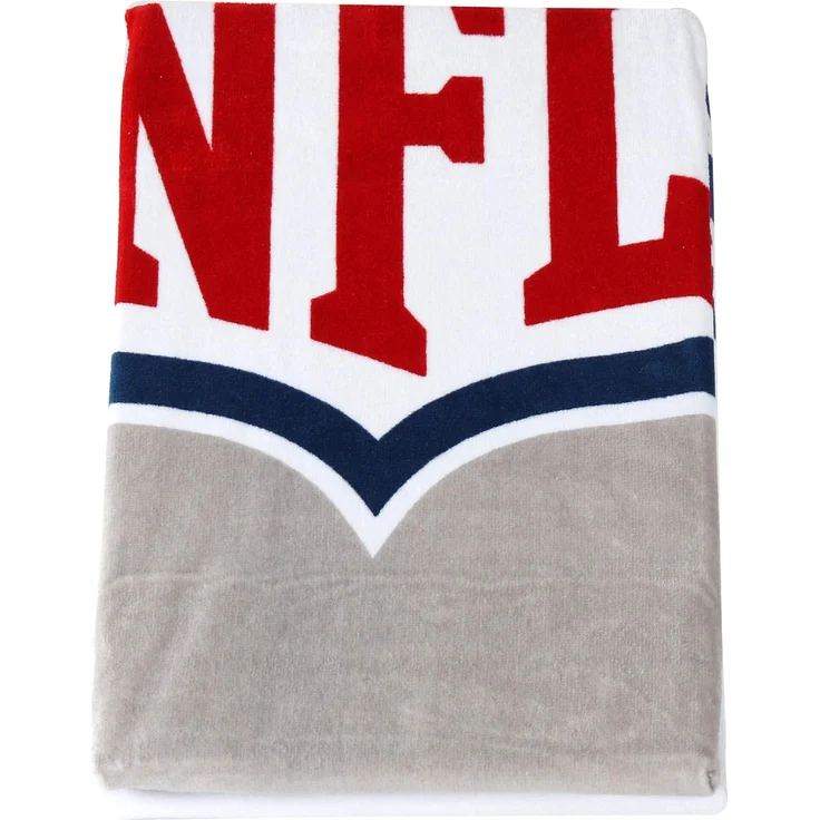 NFL Velour Badetuch 80 x 150 cm weiss/grau Baumwolle Handtuch Saunatuch – Bild 2