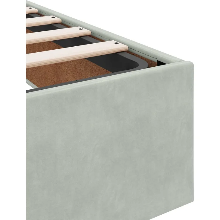 vidaXL Ottoman Bett mit Matratze Hellgrau 90 x 200 cm Samt 3457767 – Bild 11