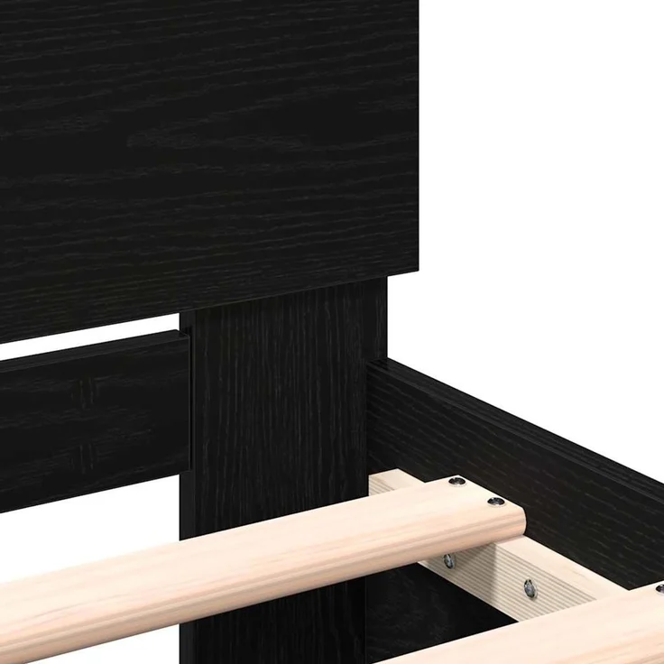 vidaXL Bettgestell mit Kopfteil Schwarz Eichen-Optik 180 x 200 cm 3378501 – Bild 8
