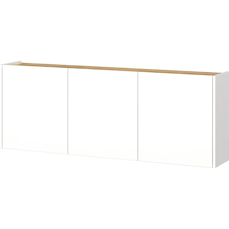 Lomadox Schuhschrank LAPUA-01 Schuhkommode Flurschrank, weiß mit Eiche, grifflos