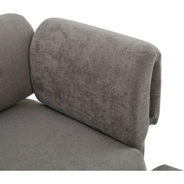 DESVIAE Sofa Grau aus Chenille – 251x78x155 cm – modular, Hocker – Bild 8