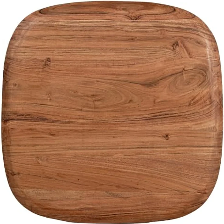 DRW Set mit 2 Beistelltischen aus Holz und Metallsockel in Natur und Beige, 50 x 50 x 52 cm – Bild 5