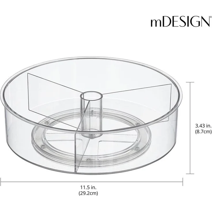 Ordnungssystem Drehteller Snackteller 2er Set drehbar mDesign Teller Transparent – Bild 4