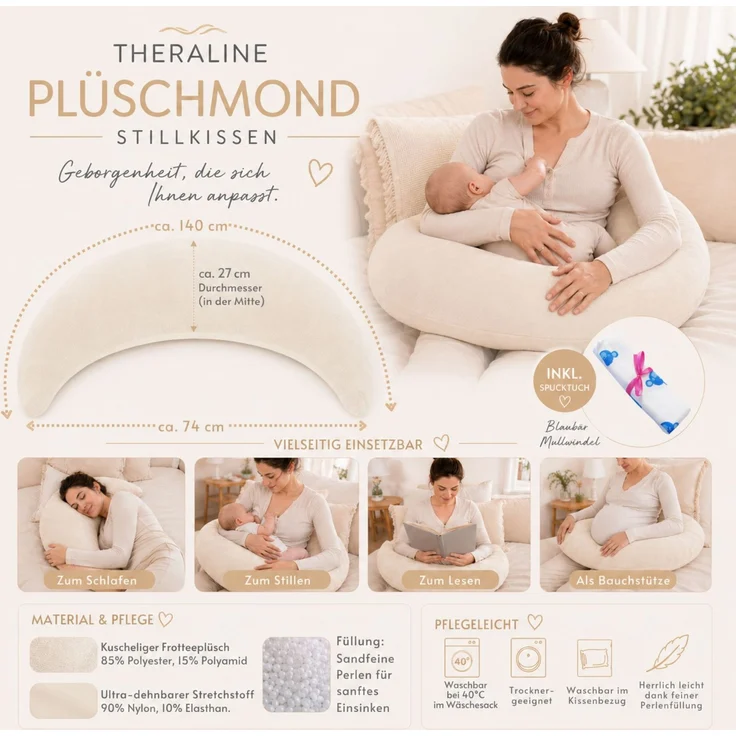 Kinderhaus Blaubaer Stillkissen Theraline Plüschmond Stillkissen TOP – Bild 4