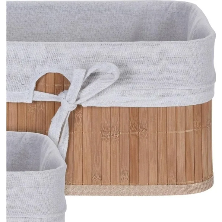 H&S Decoration Set Bambus-Körbe 3-tlg - beige