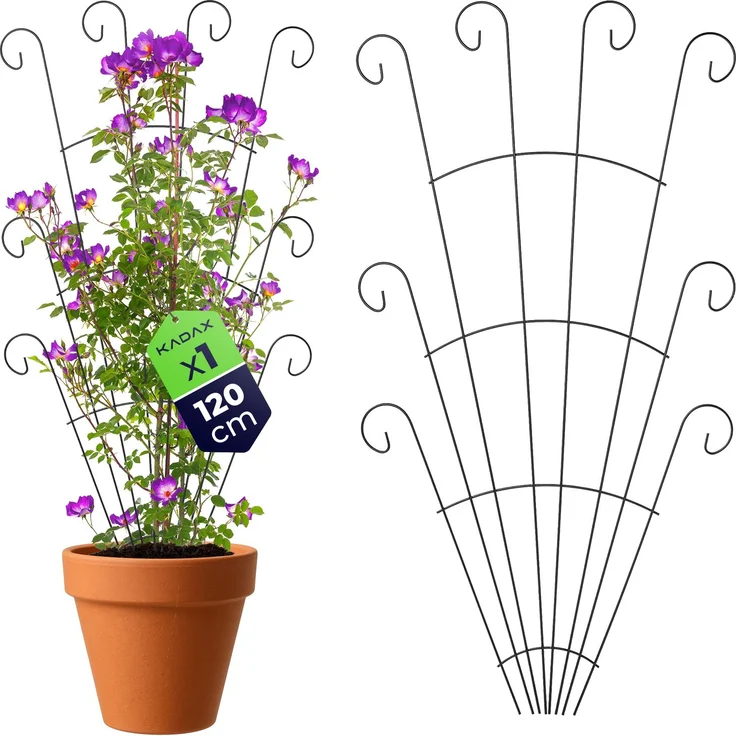 KADAX Metall Rankgitter 62 x 120 cm, 1 Stück, Rankhilfe für Kletterpflanzen wie Rosen & Clematis, Pflanzen Spalier für Garten, Balkon & Terrasse, Pflanzengitter aus Stahl – Bild 1