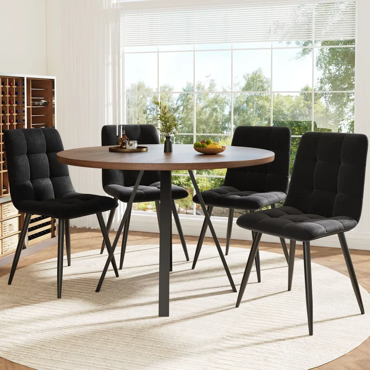 Quadratischer Esstisch 80×80 cm, MDF Tischplatte mit stabilen Metallbeinen, kompakter Küchentisch, Arbeits- und Studiertisch, multifunktional – Bild 3