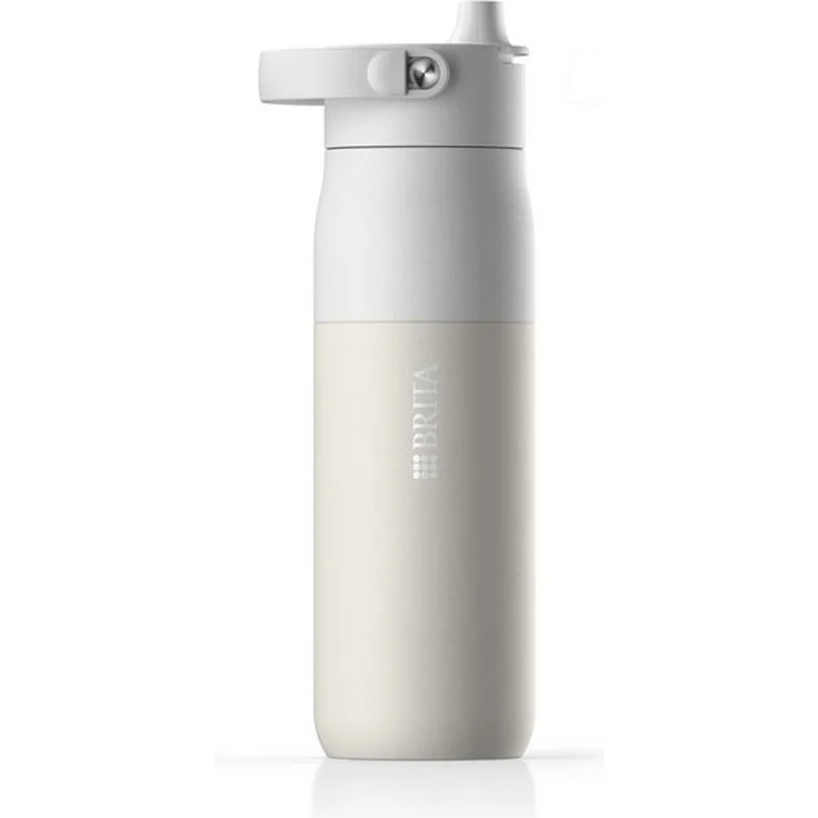 BRITA Trinkflasche BRITA LARQ Essential Trinkflasche (680ml) weiß mit Strohhalm, Edelstahl Wasserflasche mit doppelwandiger Isolierung - hält 24h kalt – Bild 4