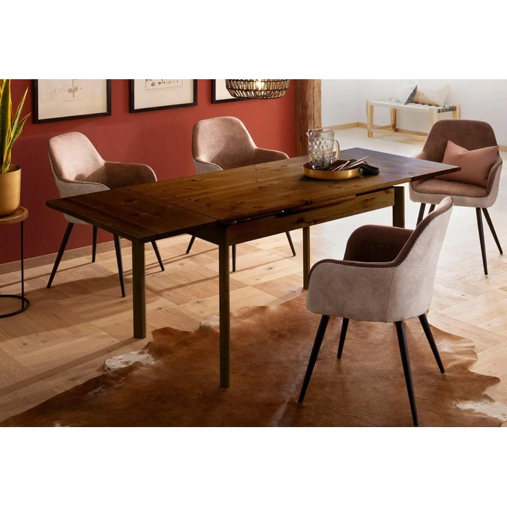 Home affaire Esstisch Tirza, aus massiver Kiefer, mit Auszugsfunktion in zwei Breiten – Bild 1