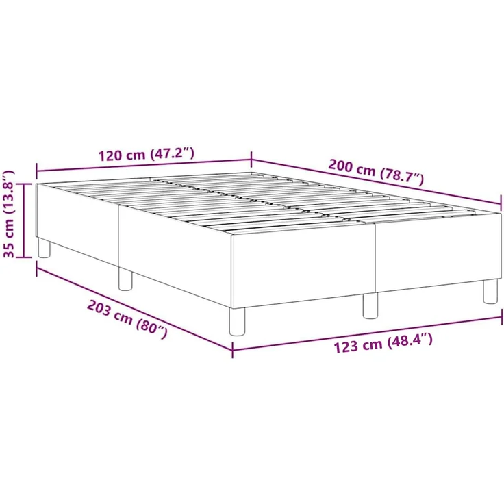 vidaXL Plattformbettgestell Hellgrau 120 x 200 cm Cordstoff 3337402 – Bild 10