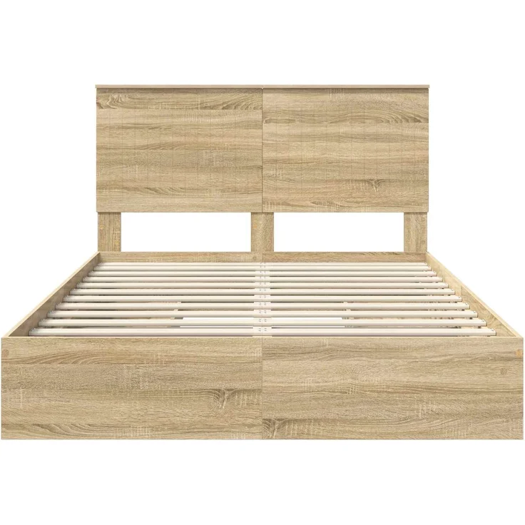 vidaXL Aufbewahrungsbett Sonoma-Eiche 140 x 190 cm Holzwerkstoff 3411210 – Bild 7