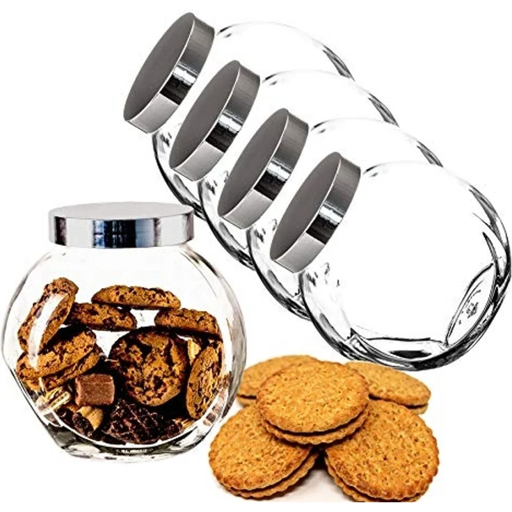 BigDean 4er Set 2 Liter Bonbonglas mit Schraubdeckel - Candy-Glas groß - Für Süßigkeiten, Kekse, Mehl-Aufbewahrung & Gewürze - Made in Germany - Spülmaschinenfest – Bild 1
