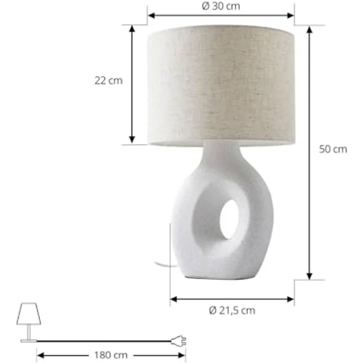 Lindby Tischleuchte Thalassia, Weiß IP20, 1 x 15 W LED – Bild 5