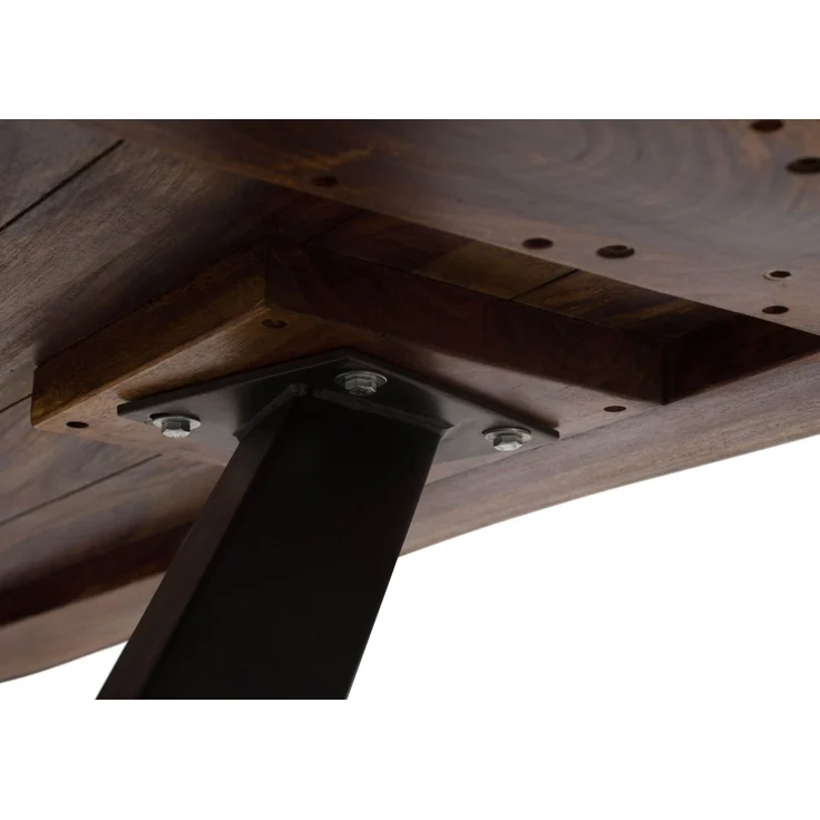 Baumtisch Sheesham 180x90x76 grau gebeizt / A-Gestell anthrazit matt FREEFORM 5 – Bild 3
