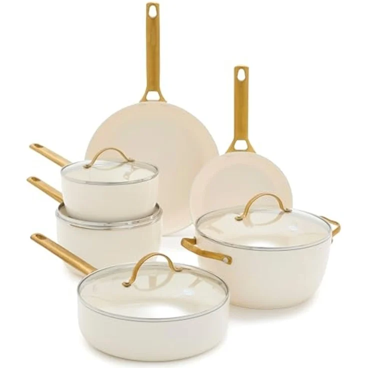 GreenPan Padova Reserve 6-tlg. Topf&Pfannenset Creme – Bild 1