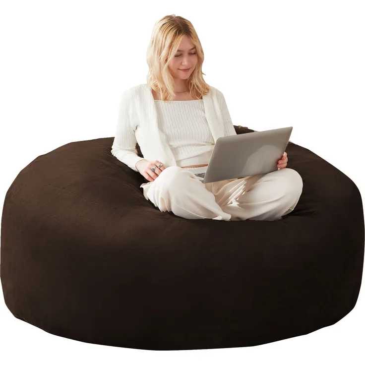 120 Sitzsack,Sitzsackstuhl, Sofa für Erwachsene,weicher und bequemer Lesestuhl,,geeignet für Schlafzimmer, Balkone und andere Orte--Braun--120x120x60cm--YOUDENOVA