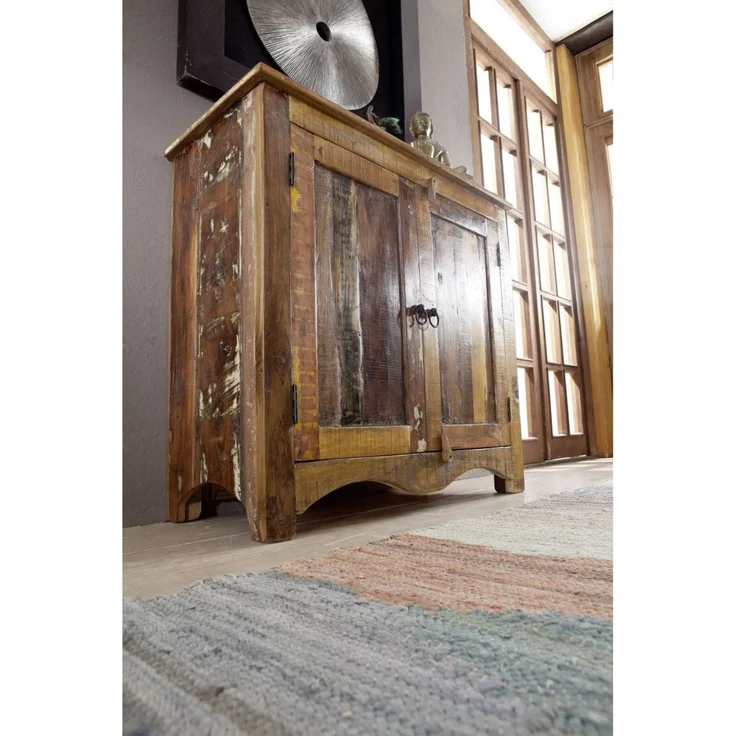 Kommode Altholz 90x40x85 mehrfarbig lackiert NATURE OF SPIRIT #19 – Bild 2