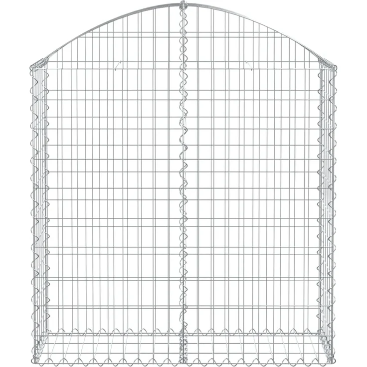 vidaXL Gabione mit Hochbogen 100x30x100/120 cm Verzinktes Eisen 153425 – Bild 3