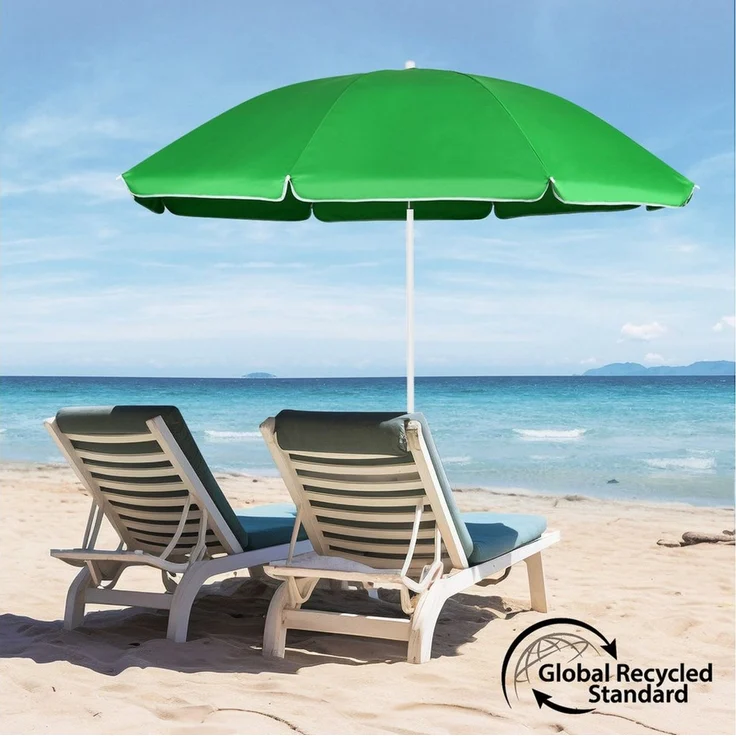 Sekey Sonnenschirm Ø 180 cm Balkonschirm Rund Strandschirm Sonnenschirm mit Schutzhülle, LxB: 180x180 cm, Neigungswinkel verstellbar, Höhe verstellbar, mit Tragetasche – Bild 2