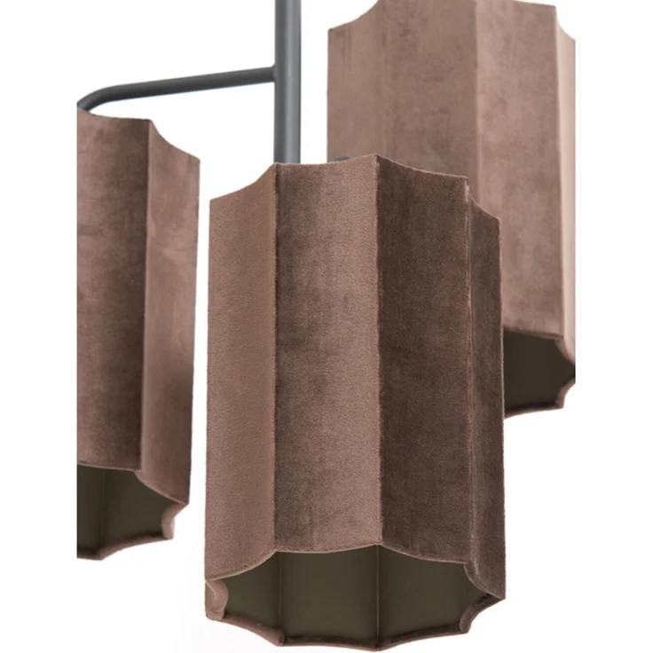 Deckenleuchte Hängeleuchte EDISA von Light & Living Ø48x25 cm Braun Samt – Bild 6