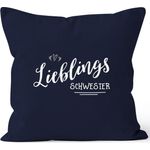 MoonWorks Dekokissen Kissenbezug Lieblingsschwester Geschenk Schwester Familie Geschwister Lieblingsmensch 40x40 Baumwolle MoonWorks®