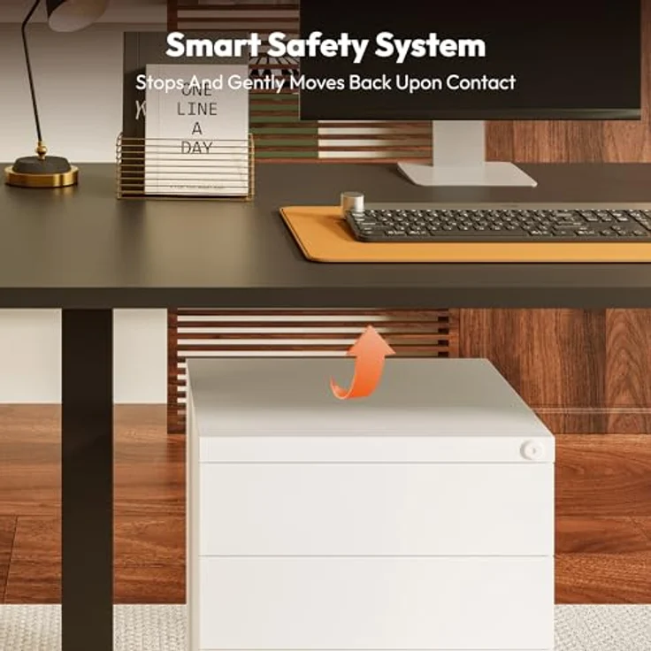 SANODESK Höhenverstellbarer Schreibtisch 160x60 cm mit Memory-Funktion, Elektrischer Steh-Sitz Tisch für Heimbüro, Ergonomischer Computertisch mit Modernem Design und Vierteiliger Tischplatte – Bild 5