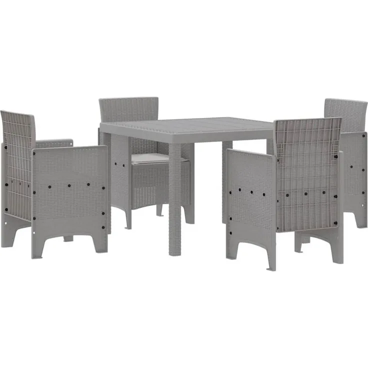 vidaXL Garten Essgruppe 5 pcs Hellgrau Polypropylen 3378549
