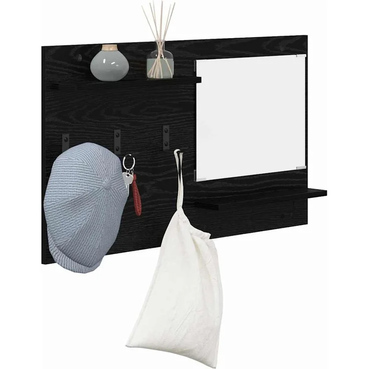vidaXL Wandmontierter nachttisch Schwarz Eichen-Optik 90 x 10 x 50 cm 874516 – Bild 3