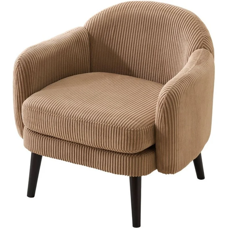 VINGLI Ohrensessel Cocktailsessel aus Cord, Moderner Loungesessel für Wohnzimmer, Holzbeine, Abnehmbares Sitzkissen & Armlehnen – Bild 1
