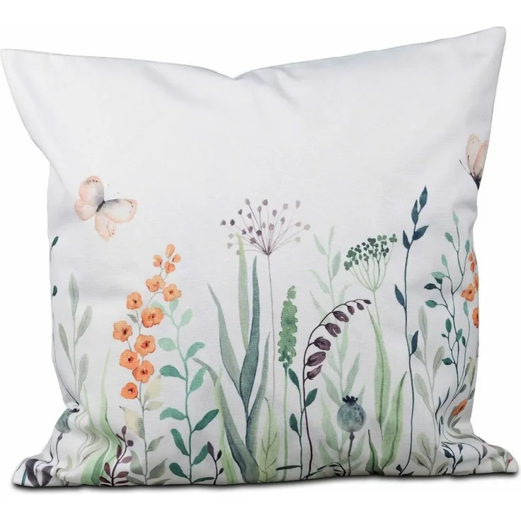formano Dekokissen Blumenwiese, Höhe: cm, Farbe: Weiß, Motiv: Blumenwiese