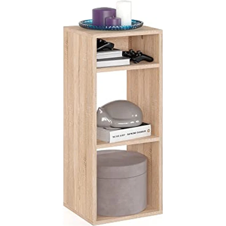 KOMTO Bücherregal RIM2 Regal Klein Standregal Würfelregal Büroregal, Bücherschrank für Kinderzimmer Regal Wohnzimmer 33,8 х 30,7 х 80,4 cm – Bild 2